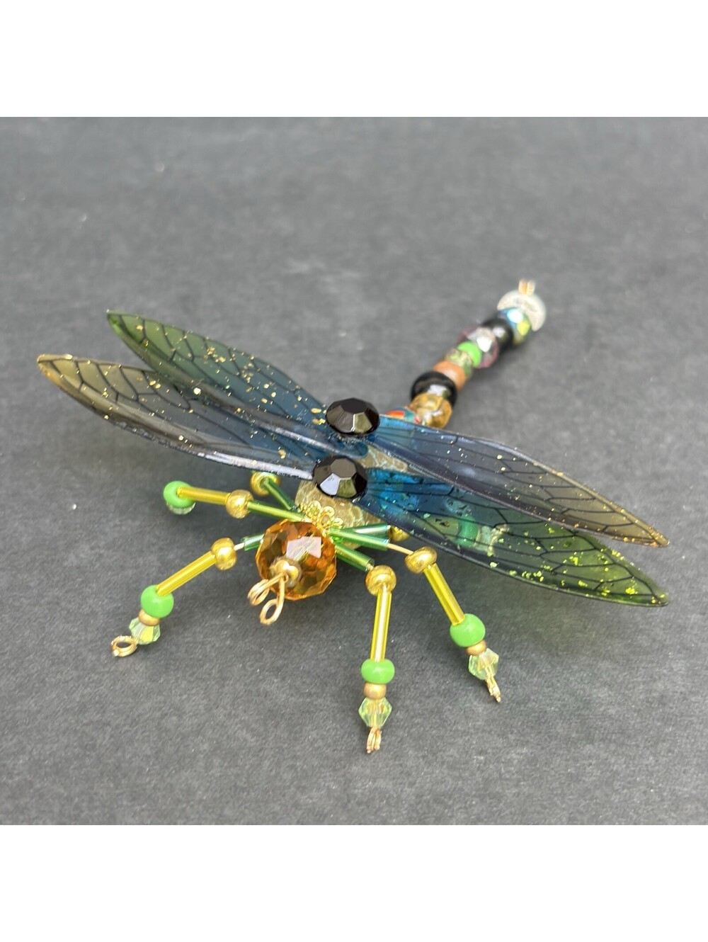 Multi Color Beaded Dragonfly Translucent Wings Insectcore Decor VIDEO